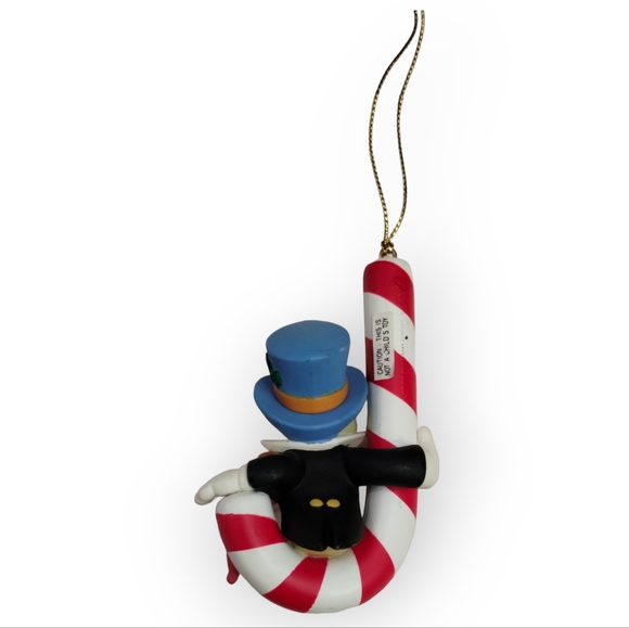 Vintage Grolier Disney Jiminy Cricket -On Candy Cane- Holiday Tree Ornament - Picture 2 of 2